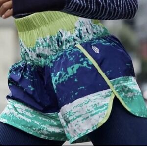 Free People Movement The Way Home All Over Printed Shorts Mountain Blue Green S